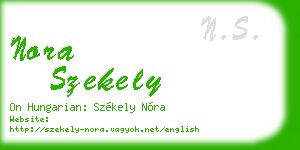 nora szekely business card